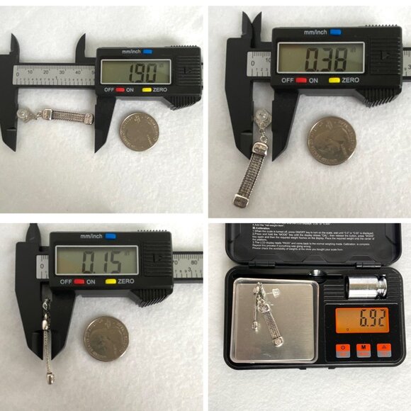 Signed Greek Pipis Sterling Silver 925 Foxtail Chain Dangle Drop Earrings - Picture 10 of 16